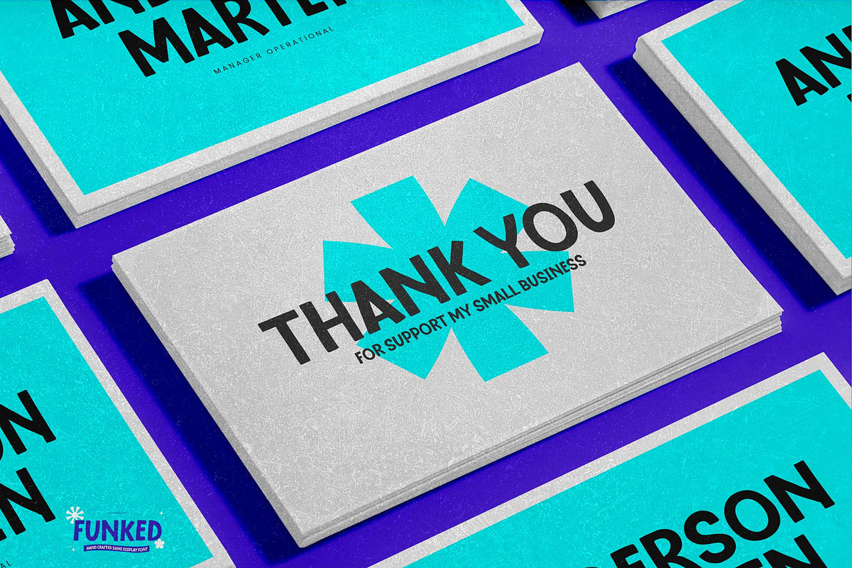 Funked - Hand Crafted Sans Display, a Sans Serif Font by Gassstype (Photo 5 of 8)
