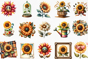 Sunflower Clipart Bundle, an Illustration by Designking (Thumbnail 4 of 4)