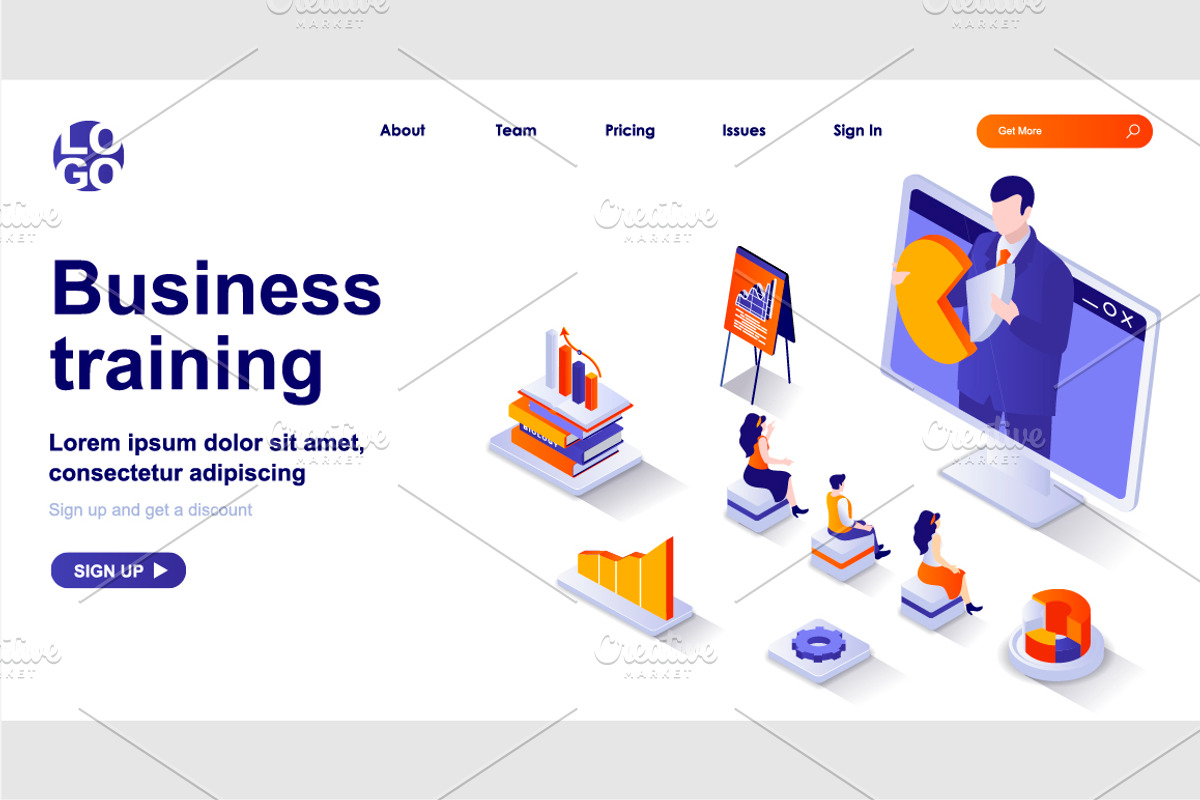 Isometric Landing Page Template, a Templates & Theme by alexdndz (Photo 5 of 31)