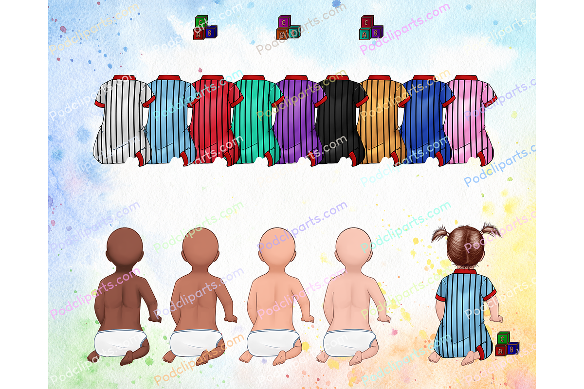Watercolor Family, baby clipart PNG, a Person Illustration by Podcliparts (Photo 4 of 10)