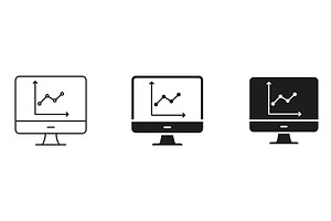 Computer Monitor With Graph Icons, a Finance Illustration by Gentle Studio