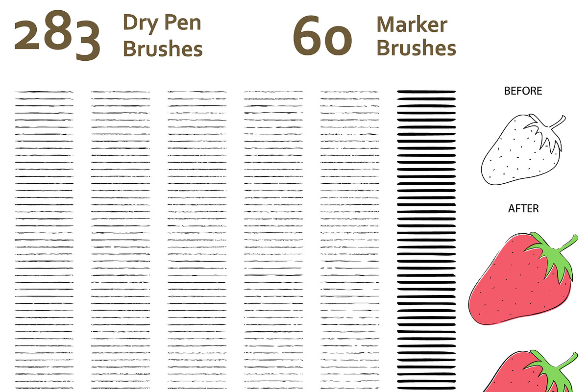 AI Dry Pen-Marker + Ornament Brushes, a Brush Add-On by 103cia (Photo 1 of 2)