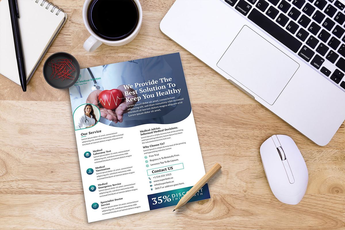 Modern Medical & Healthcare Flyer, a Flyer Template by litoondev (Photo 3 of 3)