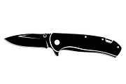 Folding Pocket Knife Silhouette, a Graphic by hafijul (Thumbnail 4 of 12)