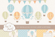 Vintage Boy Hot Air Balloons, an Illustration by Amanda Ilkov (Thumbnail 1 of 5)