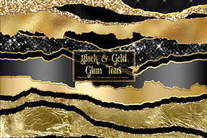 Black And Gold Glam Tears