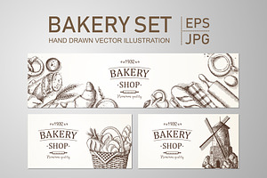 Sketch Bakery Hand Drawn Set