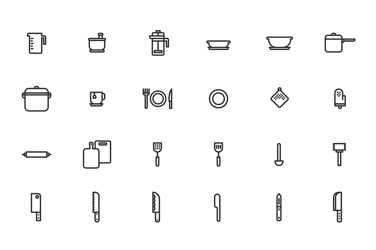 Kitchen Icons, an Outline Icon by Middltone (Photo 4 of 4)