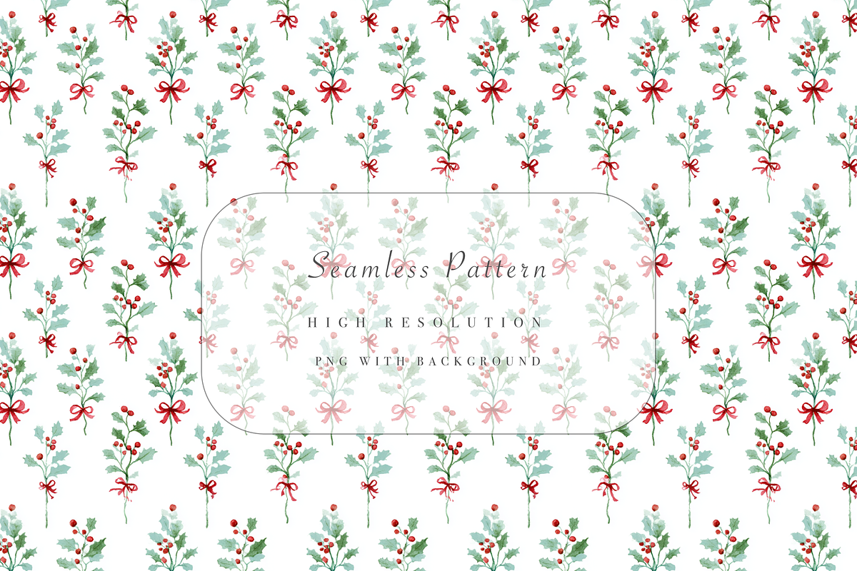 Holly Berry Seamless Pattern, a Pattern Graphic by Pati Charm Studio (Photo 1 of 7)
