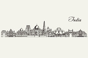 India hand drawn skyline, an Illustration by LisaKolbasa (Thumbnail 2 of 3)