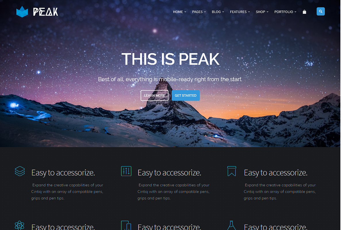 Peak Premium Agency WordPress Theme, a WordPress Template by Visualmodo (Photo 9 of 18)