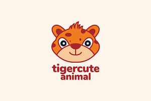 Tiger Or Cub Cute Smile Logo