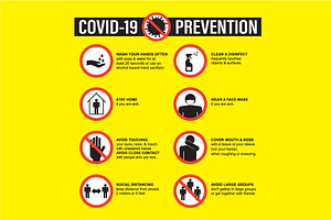 Covid-19 prevention, infographic