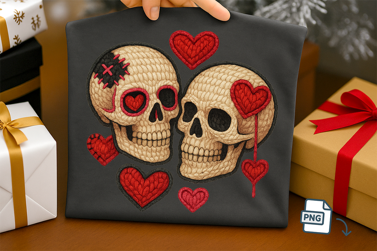 Faux Crochet Skulls PNG Spooky, an Object Illustration by Craftsbeefy (Photo 1 of 6)