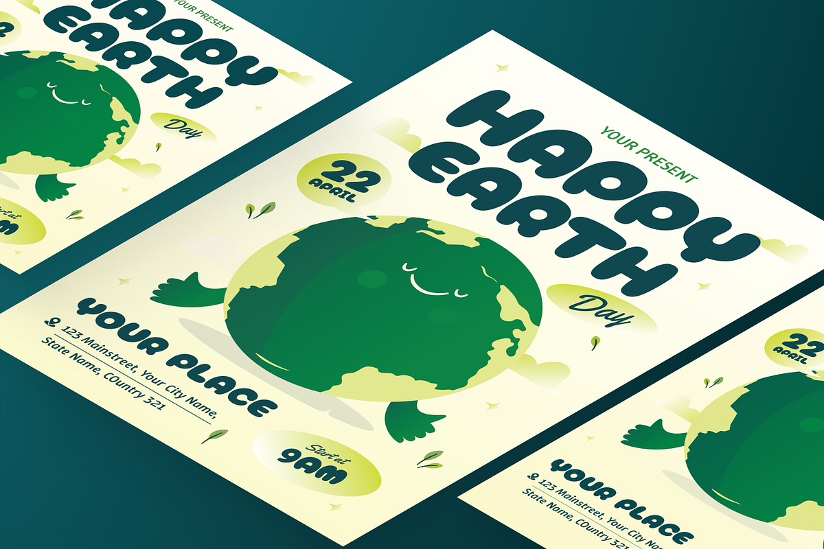 Happy Earth Day Flyer Set, a Flyer Template by Annora Studio (Photo 3 of 6)