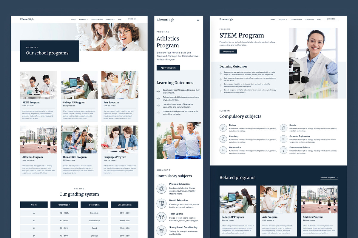 EdmunHigh Senior High School Framer, a Websites & App Template by peterdraw (Photo 6 of 7)