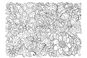 Decorative Flowers - coloring pages, a Decorative Illustration by Elen-Lane (Thumbnail 4 of 5)