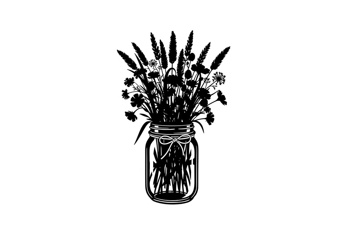 Wildflower Mason Jar SVG Bundle, an Illustration by Designs_River (Photo 25 of 31)