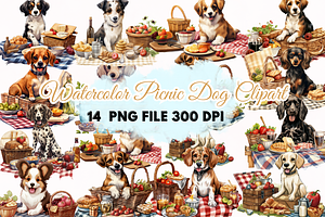 Picnic Dog Sublimation Clipart