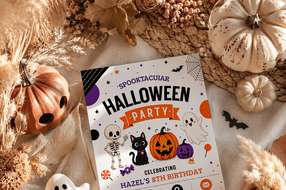 Spooky Halloween Birthday Party Card, an Invitation Template by Arslan (Photo 5 of 5)