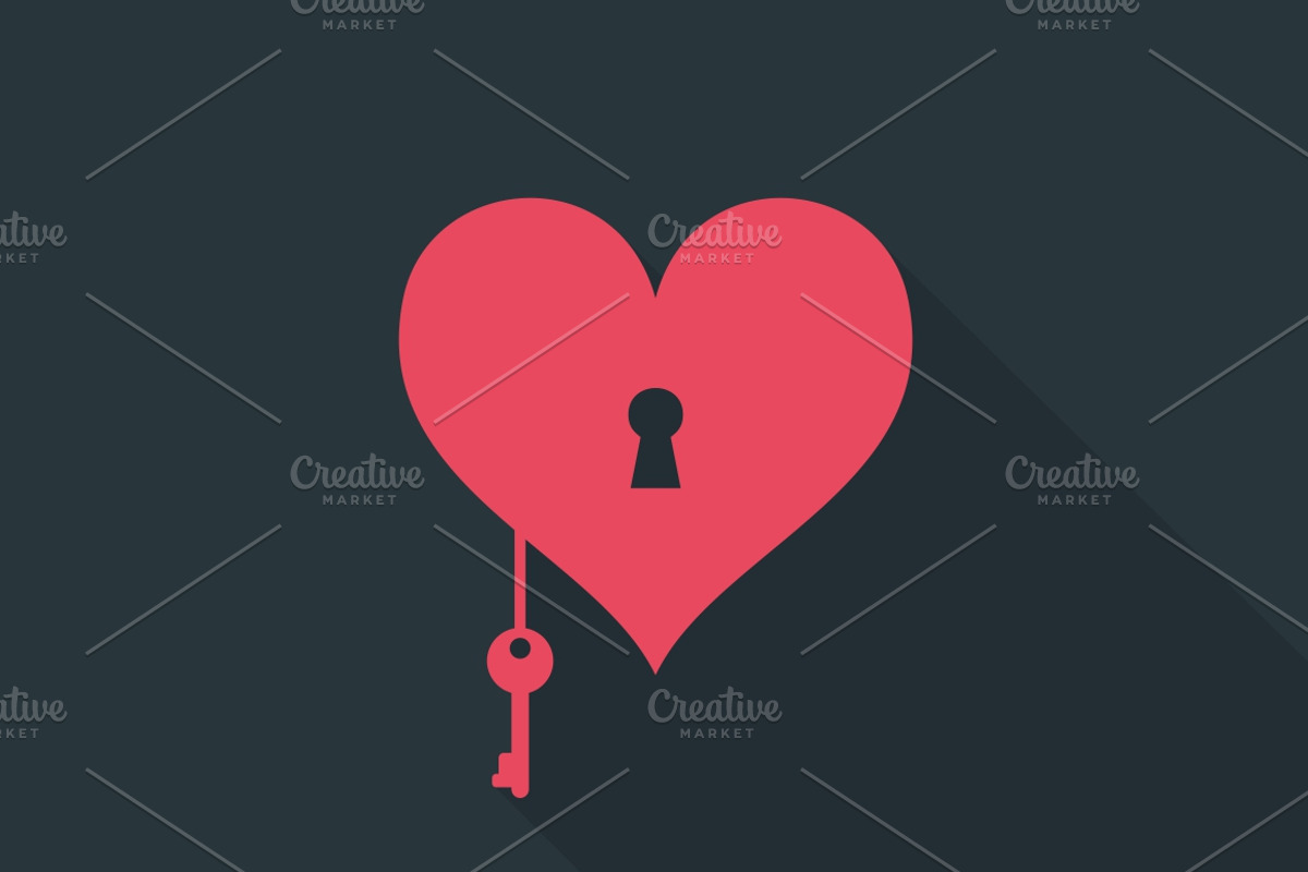 Heart key, an Illustration by Vector