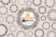 Procreate floral wreath stamp brush, a Brush Add-On by PDknyStudio (Thumbnail 1 of 4)