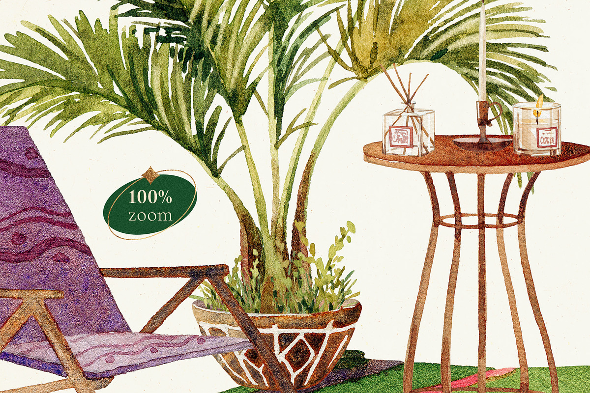 Tropical jungle - watercolor set, a Decorative Illustration by Pamyatka Shop (Photo 18 of 27)