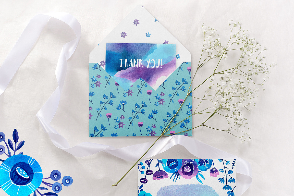 Abstract Flowers Watercolor set, an Illustration by Ekaterina Goncharova (Photo 10 of 12)