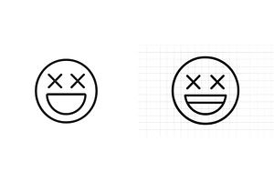 Smiling face design with Xs for eyes, an Object Illustration by ZinetroN