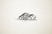 Hand drawn houses illustrations set, a Texture Illustration by Piro Concept (Thumbnail 2 of 5)