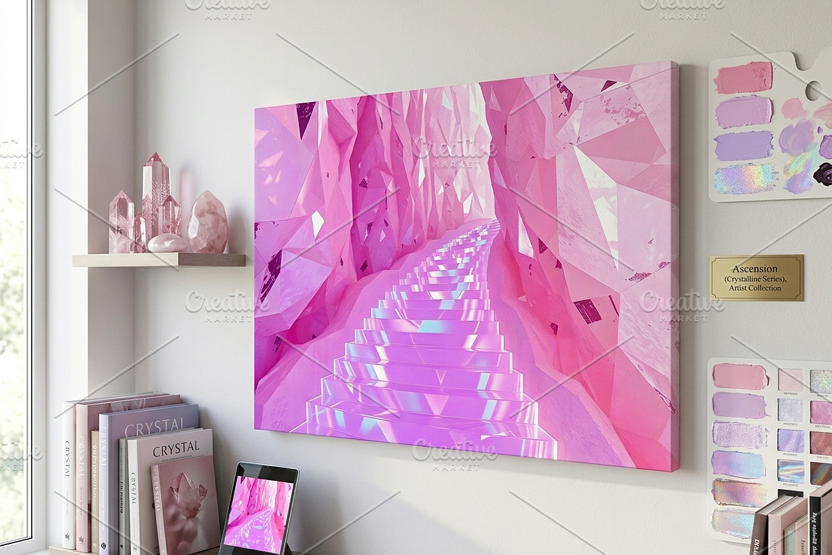 Pink Crystal Cave Staircase Graphic, a Background Graphic by Aura Canyon HQ (Photo 5 of 7)
