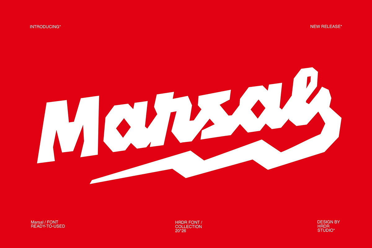 Marsal - Retro Logo Font, a Script Font by HRDR (Photo 1 of 13)