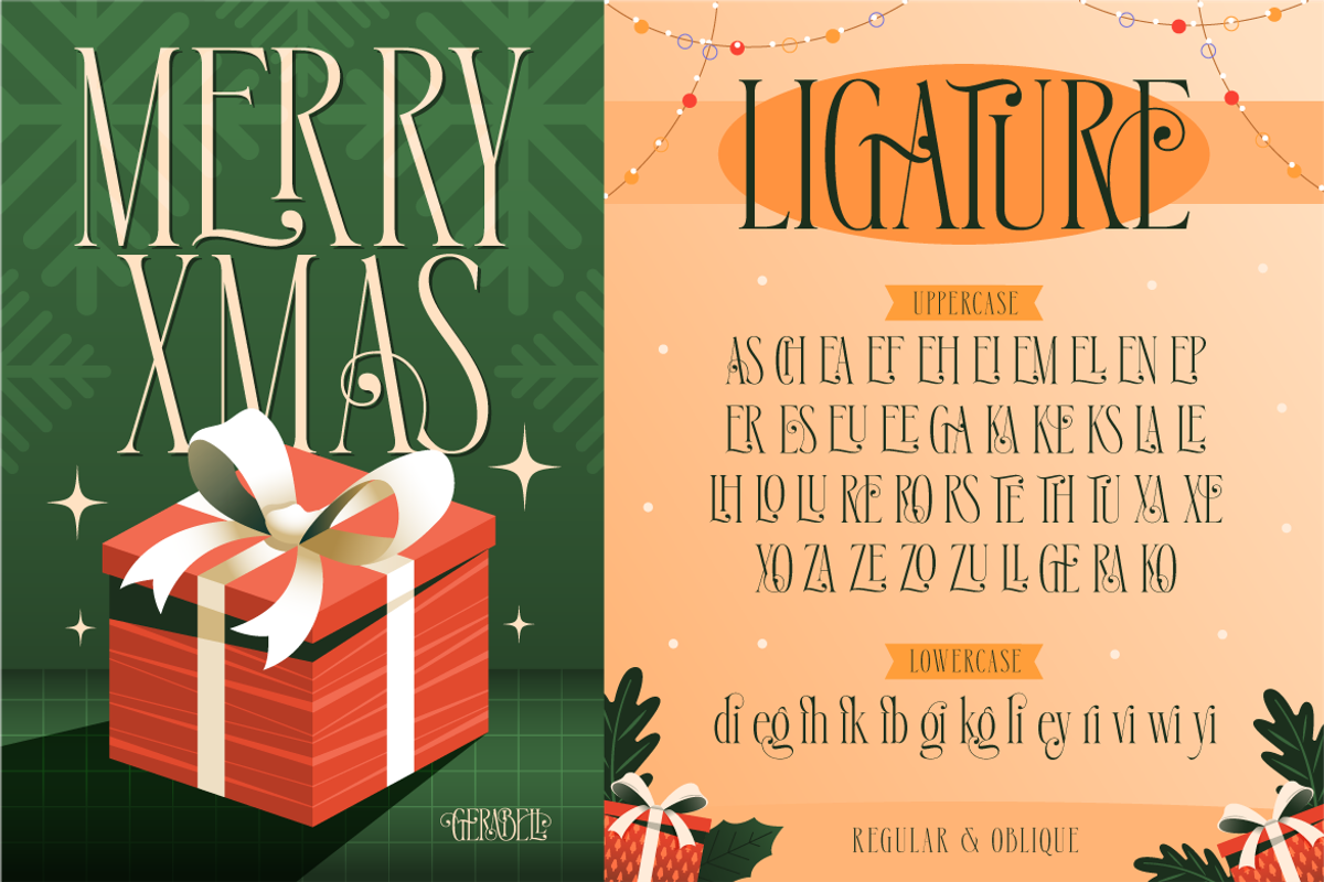 Gerabell - Condensed Christmas Serif, a Serif Font by Burntilldead (Photo 5 of 12)