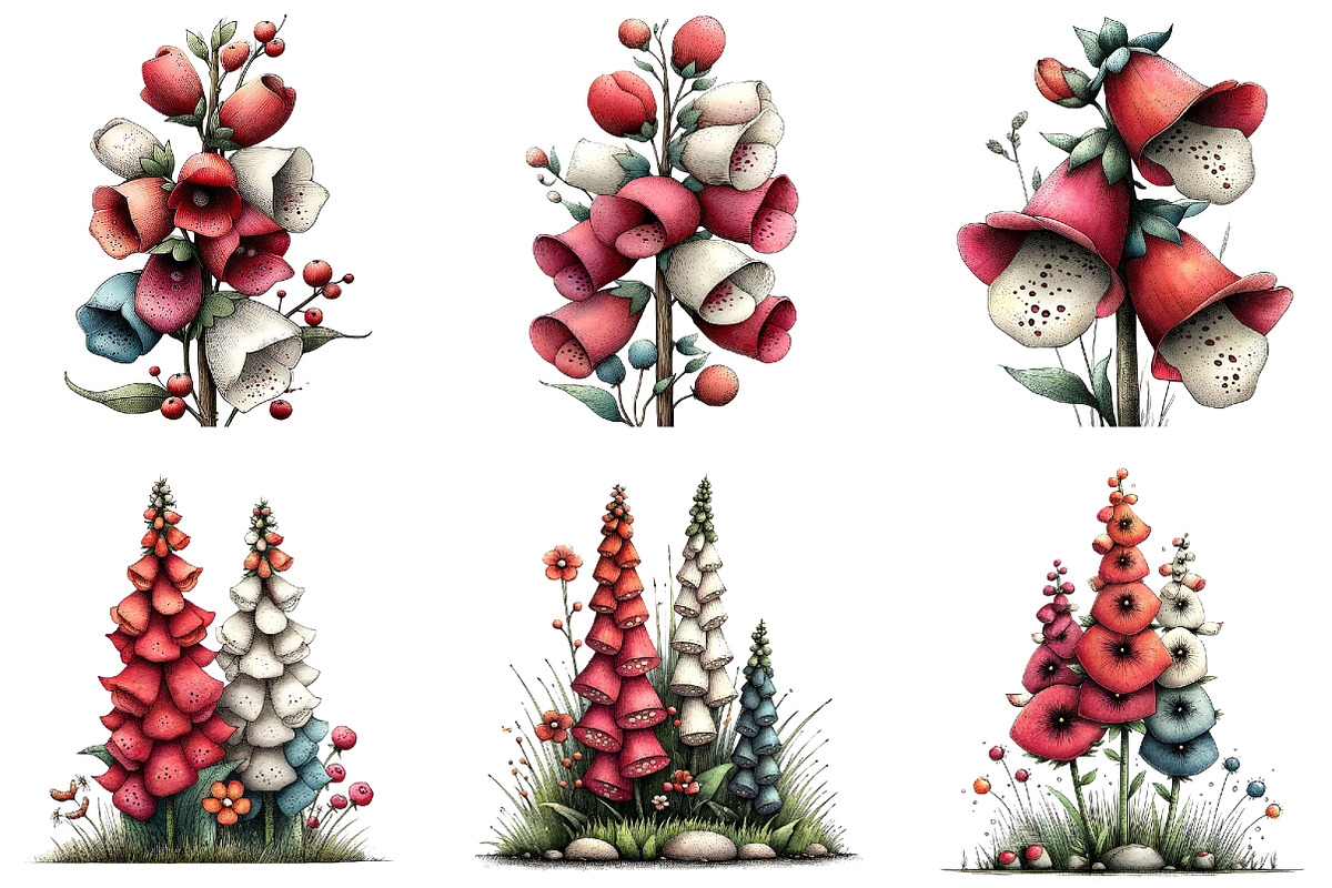 Whimsical Easter Foxglove Clipart, an Illustration by Sublimation Artist (Photo 7 of 7)