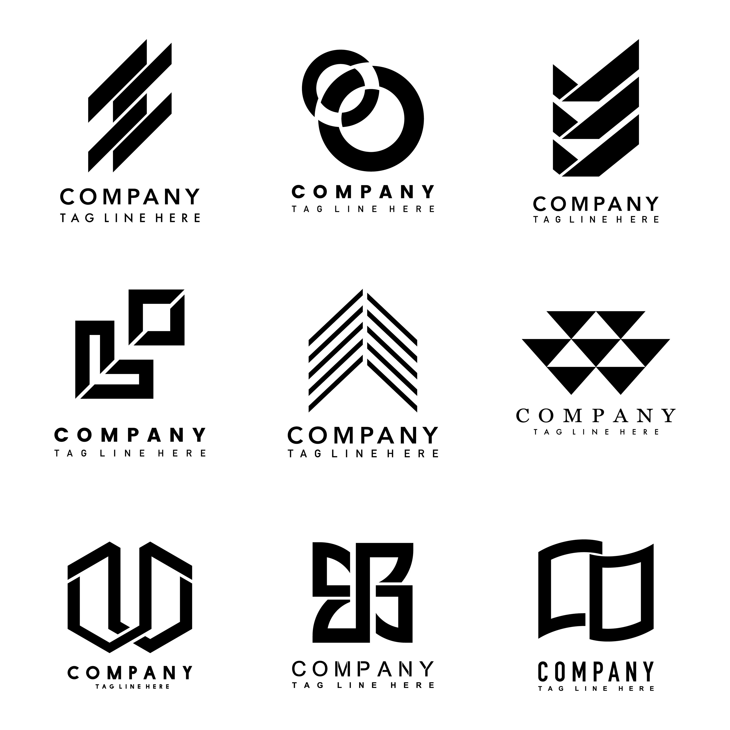 Set of company logo design ideas, a Background Graphic by rawpixel