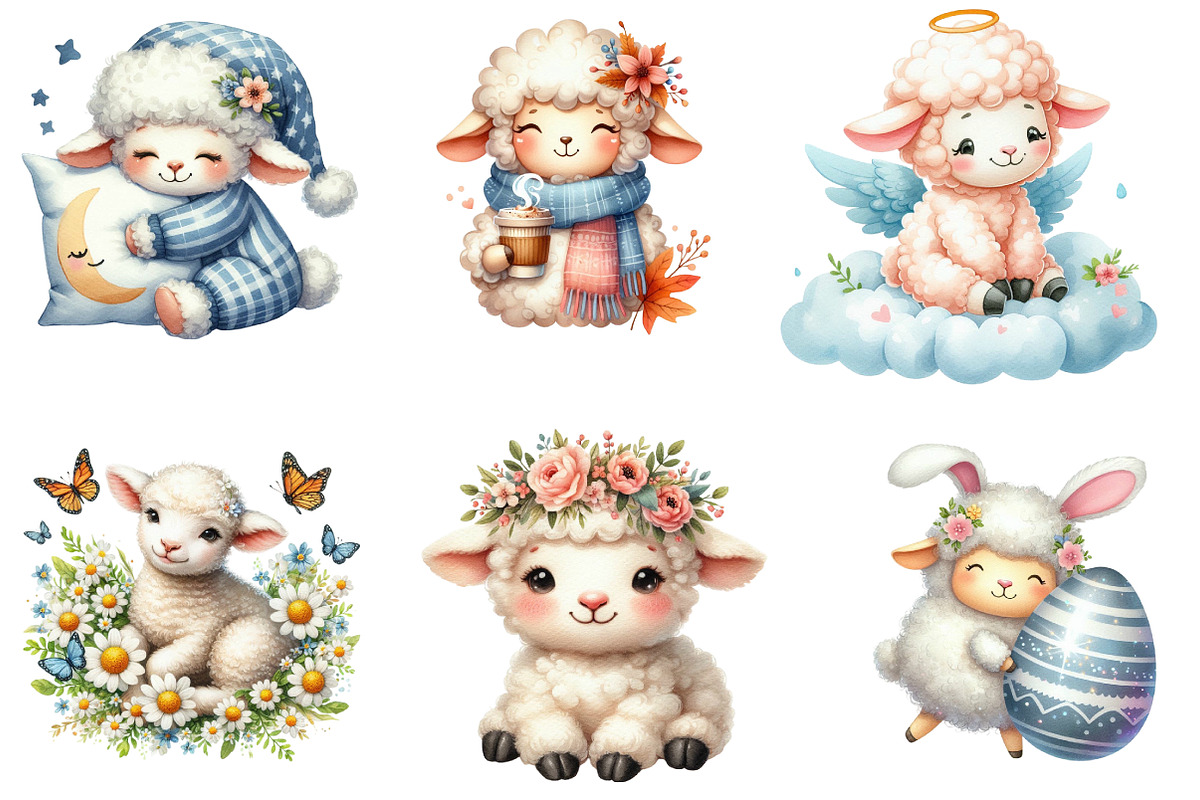 Cute Sheep Sublimation, an Illustration by DreamArtGraphic (Photo 4 of 4)