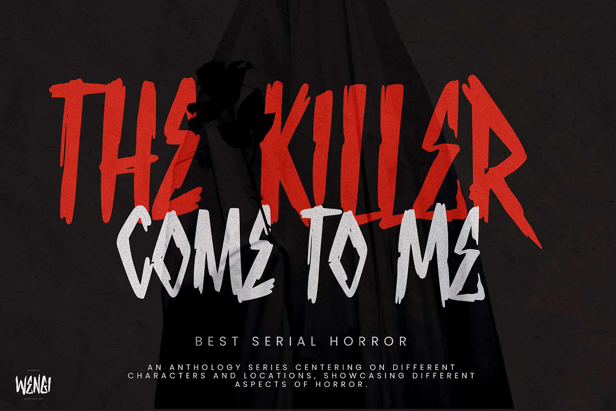 Wengi – Horror Vibes Font, a Handwritten Font by Gassstype (Photo 3 of 8)
