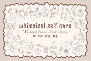 Whimsical self care set. Me time, a Healthcare Illustration by soboleva alya