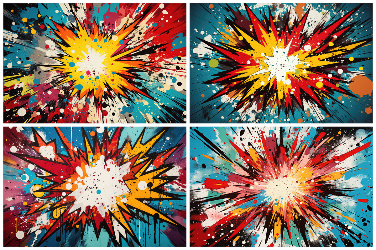 24 Pop Art Comic Backgrounds, a Background Graphic by HipFonts (Photo 2 of 7)