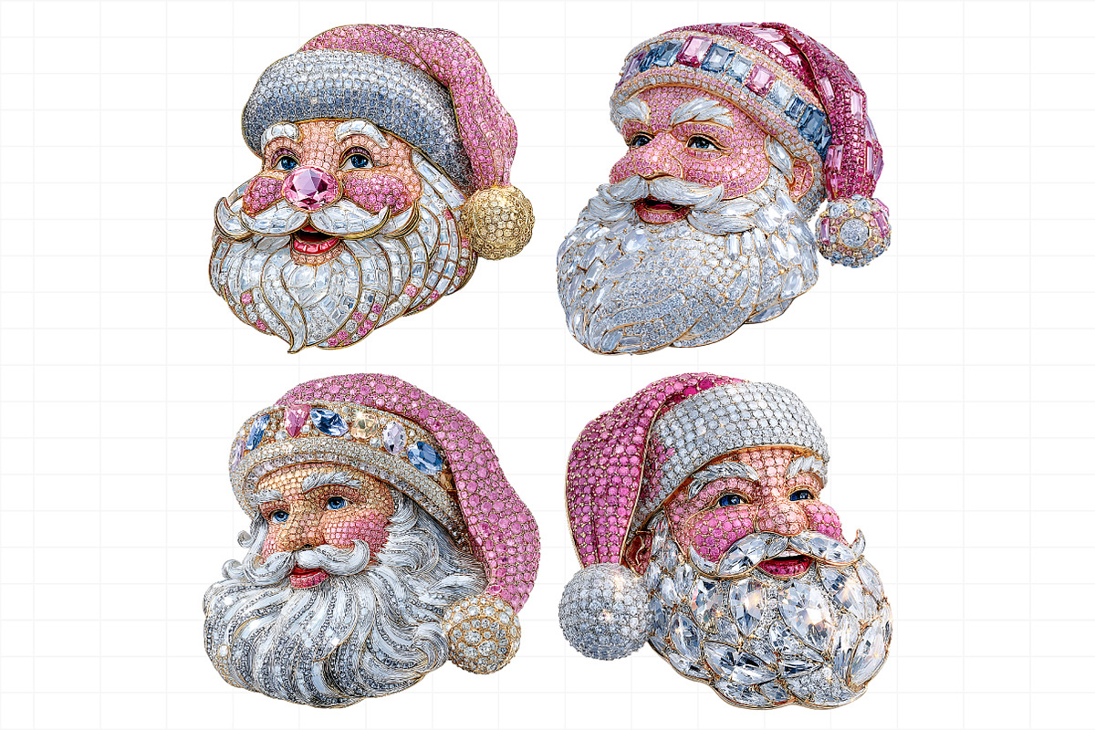 Rhinestone Santa Face Clipart, an Illustration by Daily.Designs (Photo 4 of 4)