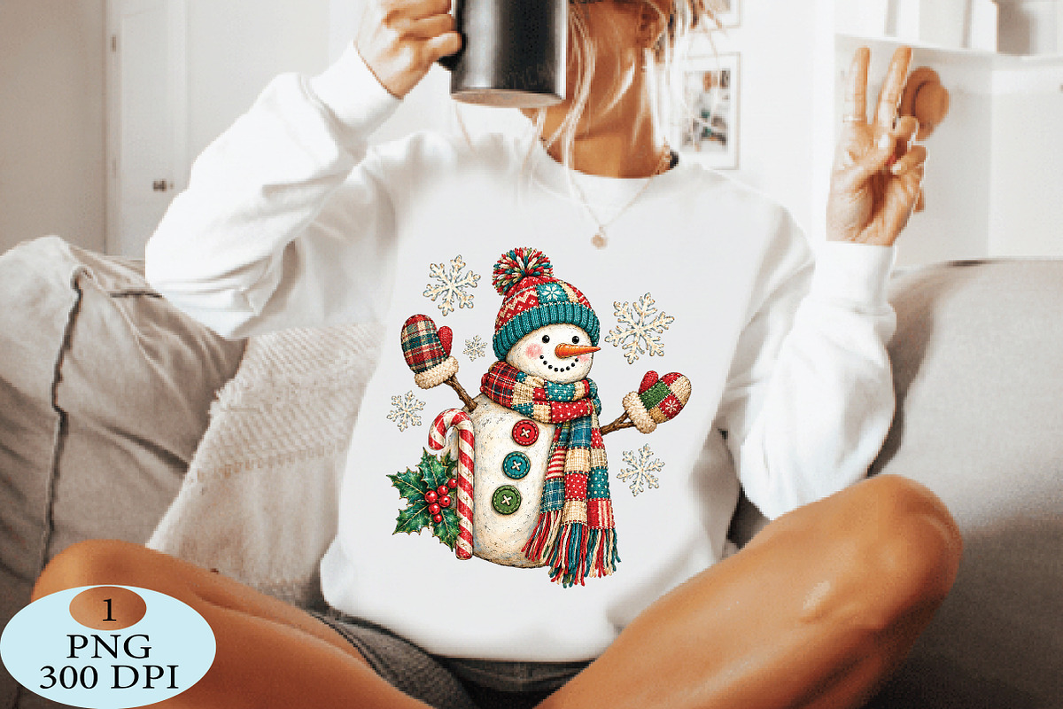 Vintage Snowman Christmas PNG, a Seasonal Illustration by Daily.Designs (Photo 4 of 5)