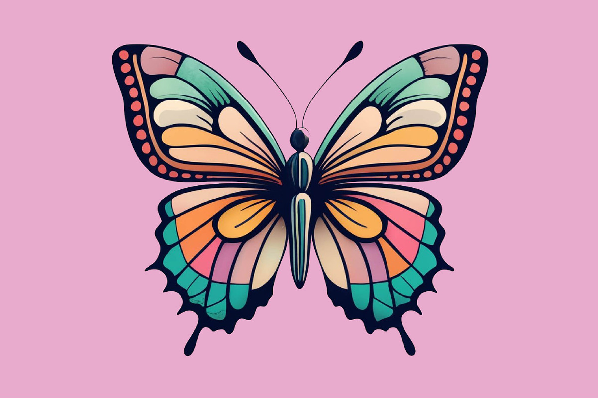 Cute Butterfly Clipart, a Seasonal Illustration by Craft Nest (Photo 4 of 5)