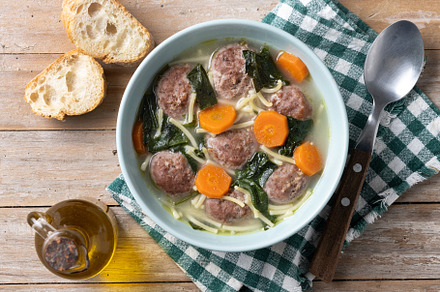 Italian Wedding Soup with meatballs and spinach, a Food & Drink Photo by etorres69