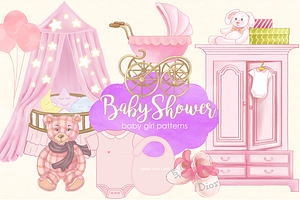 Baby Shower Baby Girl Patterns 