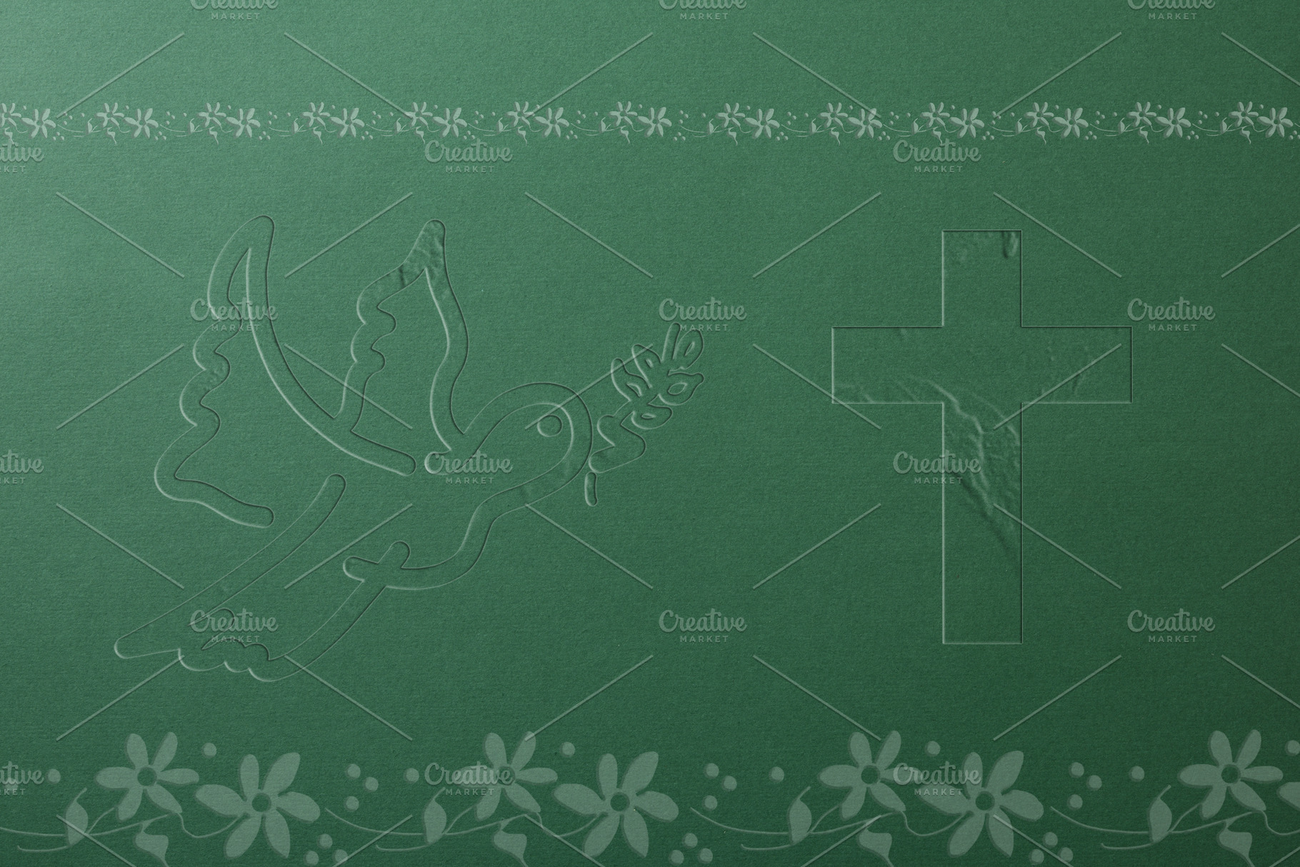 Dove and Cross on Green Background, a Holiday Photo by Davizro's Market