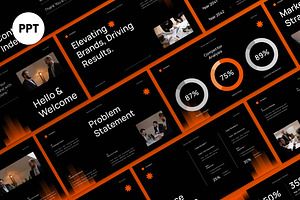 Black Gradient Business Agency PPT, a Presentation Template by graphicook