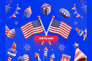 Independence Day 3D Icons, an Object 3D Model by Rakata Studio (Thumbnail 6 of 7)