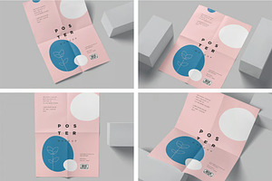 A3 Size 4 Folded Poster Mockups, an Advertising Mockup by megostudi0