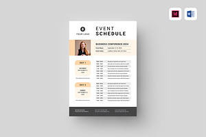 Event Schedule | MS Word & Indesign, a Flyer Template by Leaflove