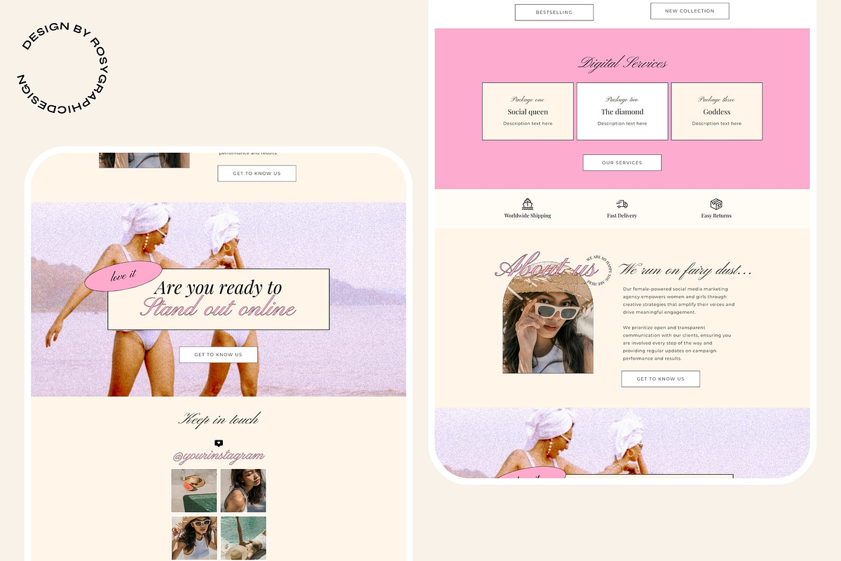 Wix Website Template - Pink Luxe, a Wix Template by The Pixel Palace (Photo 5 of 7)
